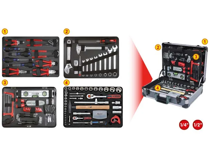 Kstools 127-osainen Työkalusarja 911.0727 salkussa