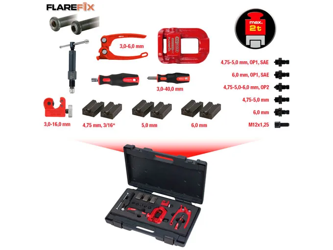 Kstools FLAREFIX 1 Yleiskäyttöinen 16-osainen Jarruputken laipoitussarja 122.1290 - Image 2