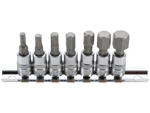 BGS Bits hylsyt kiskossa kuusiokolo 1/4" 7 osaa 2161