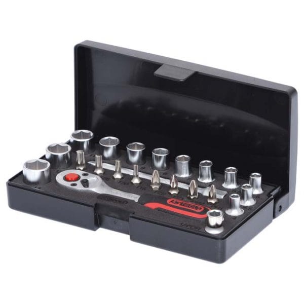 Kstools 911.0623 Läpivientihylsysarja, 23-osaa 1/4"