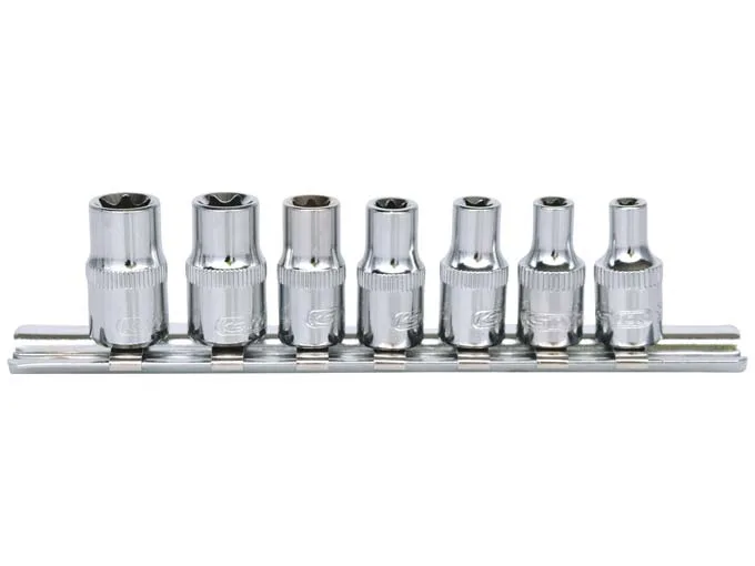 Kstools TX E hylsysarja 1/4" CHROMEplus 7-osaa 918.4355