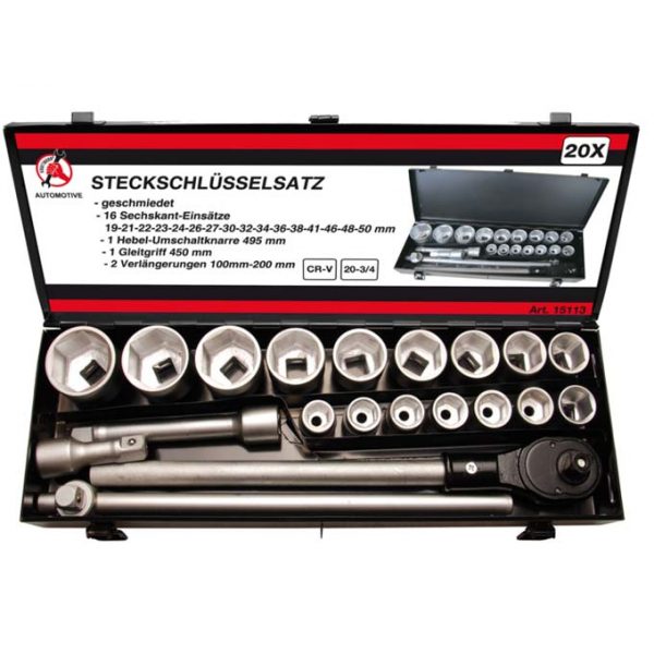 Kraftmann 20-osainen Hylsysarja 3/4" 15113