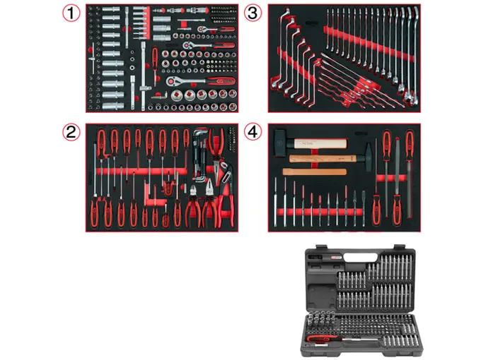 Kstools 713.0515 Yleismallinen Työkalusarja moduulissa, 515 korkealaatuista työkalua