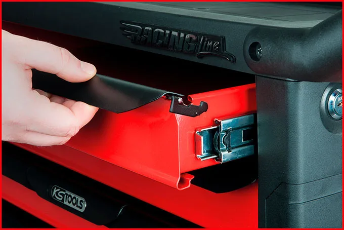 Kstools RACINGline MUSTA/PUNAINEN työkaluvaunu 7 vetolaatikolla  826.0007 - Image 3