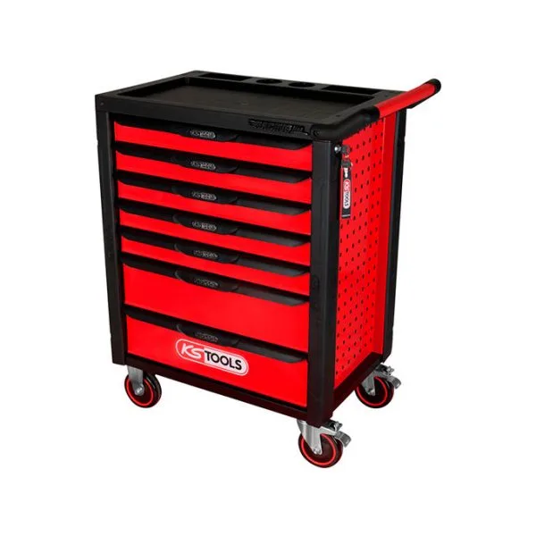 Kstools RACINGline MUSTA/PUNAINEN työkaluvaunu 7 vetolaatikolla  826.0007