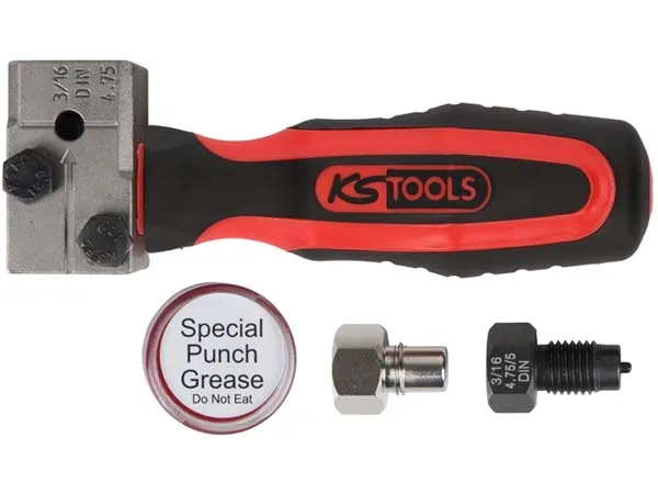 Kstools 122.1215 FLAREFIXeco Yleiskäyttöinen 4-osainen jarruputken laipoituslaitesarja  4,75 mm