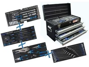 BGS Metallinen Työkalulaukku 3 Hyllyä sis. 143 Työkalua 3318