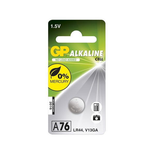 GP Alkaline erikoisnappiparisto, 76A/LR44