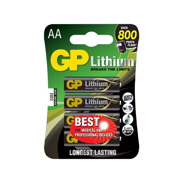GP Lithium AA-paristot, 15LF, 4 kpl