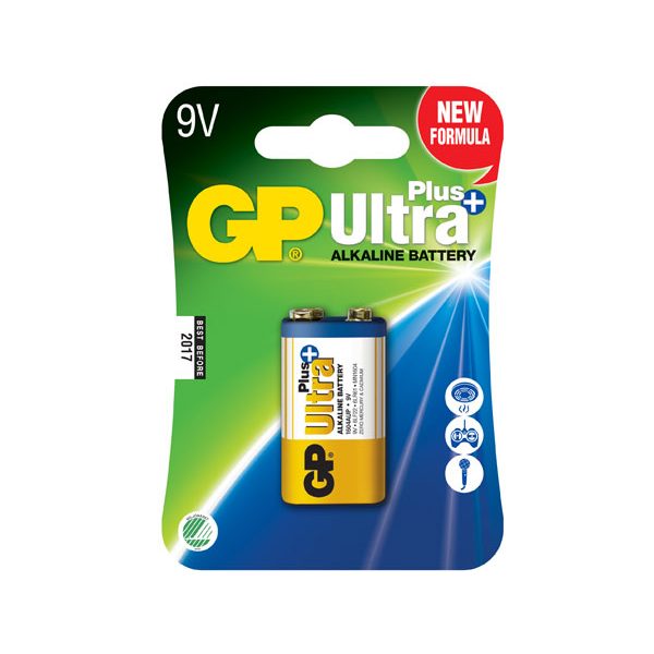GP Ultra Plus 9V-paristo, 1604AUP/6LF22, 1-p