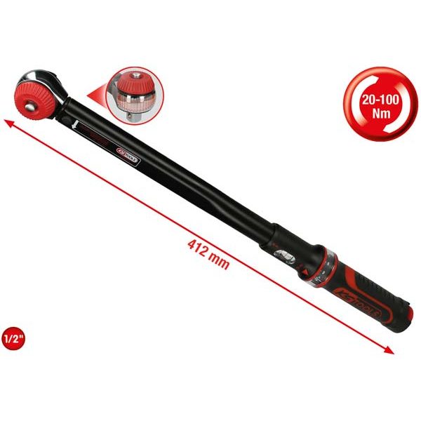 Kstools 516.1432 Momenttiavain 20-100 Nm, 1/2"
