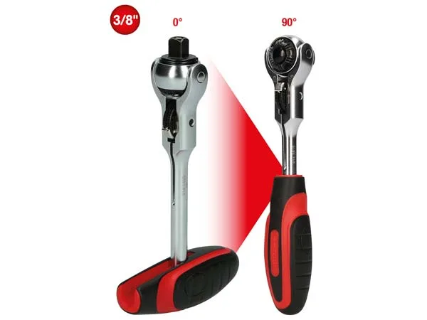 Kstools MODIFIX Mini T-kahva nivelpäinen räikkä 3/8", 72 hammasta 914.3815