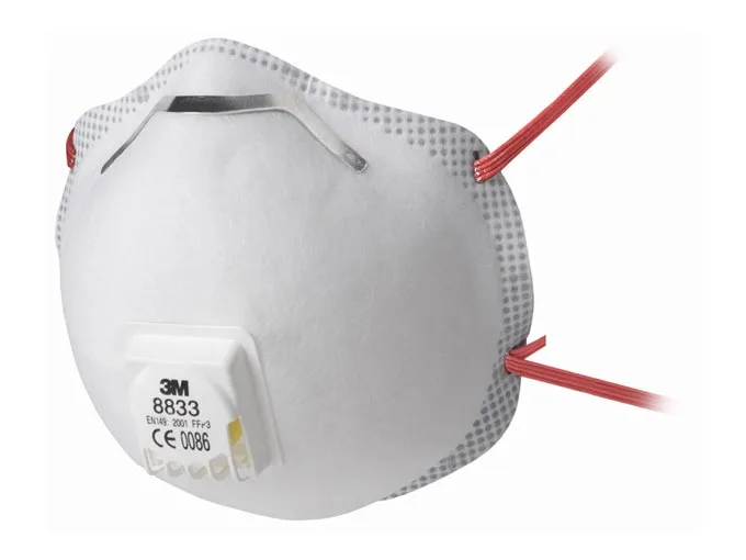 3M Suodattava puolinaamari 8833 FFP3V, 10 kpl
