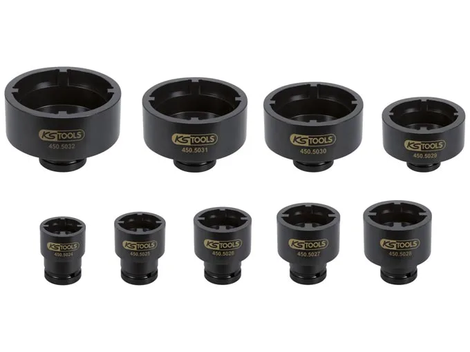 Kstools 450.5020 KM-hylsysarja, tapit sisäpuolella, 9 os