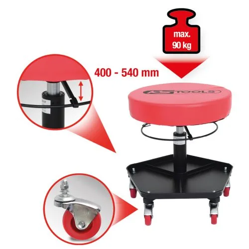 Kstools 500.8030 Liikutettava ja korkeussäädettävä jakkara - Image 2
