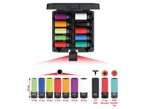 Kstools 515.0890 Alumiinivanteiden erikoishylsysarja 10-os