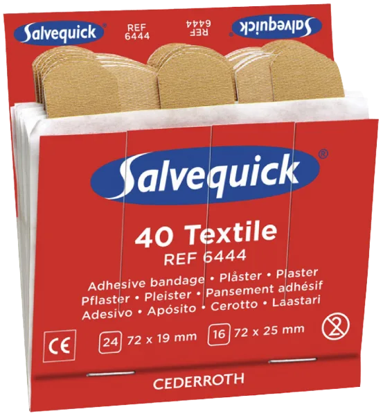 Kangaslaastari Salvequick 6444 täydennyspakkaus 6 x 40 laastaria