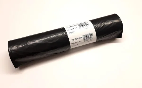 6125 Jätesäkki 125L, musta, 25 säk/rll