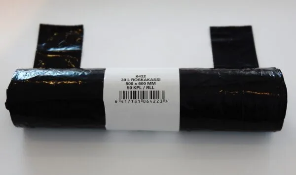 6422 sangallinen roskakassi 30L, musta