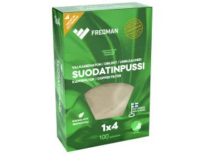 Kahvinsuodatin valkaisematon 1x4, 100 kpl