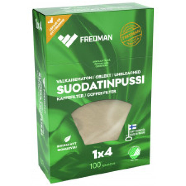 Kahvinsuodatin valkaisematon 1x4, 100 kpl