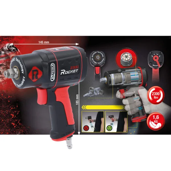 Kstools 512.0002 Rocket biturbo mutterinväännin 1/2", 2300 Nm - Image 2