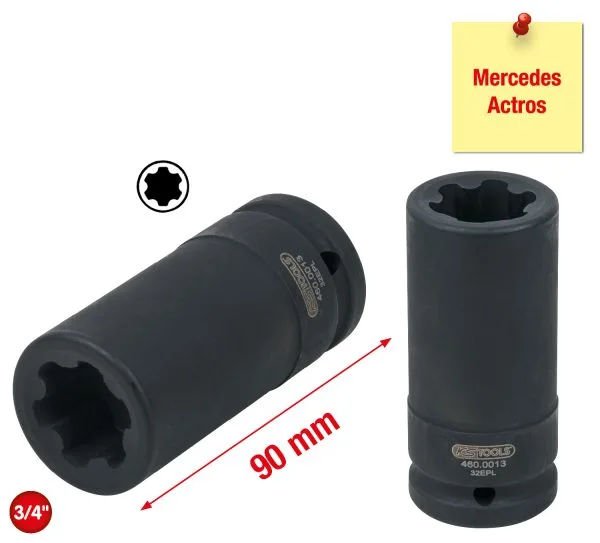 Kstools 460.0013 Torx-E-Plus-hylsy, Mercedes, 32 EPL, pituus 90 mm