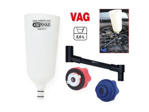 Kstools 150.9155 Öljyntäyttösuppilosarja, käännettävä kulmavarsi, VAG-merkeille, 4-os