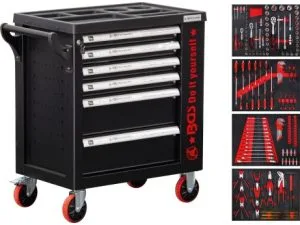 BGS-6055 Työkaluvaunu | 6 laatikkoa | 1 sivuovi | 158 työkalua