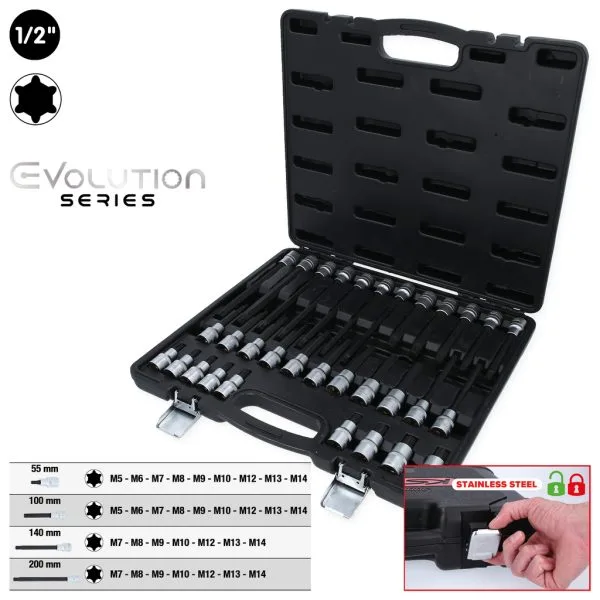 KSTools 911.4520 1/2”:n RIBE®-bittiholkkisarja, 32-os.