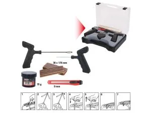 Kstools 150.1080 Renkaan vulkanointisarja, hyötyajoneuvoille, 5-os, 178 mm kuitua