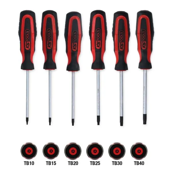 Kstools 159.0040 ERGOTORQUEplus-ruuviväänninsarja, 6-os, Torx, reikämeisselit