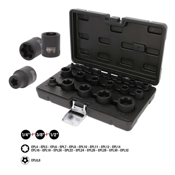Kstools 515.0119  Torx Plus-hylsyavainsarja, 19-os, 1/4"+3/8"+1/2"
