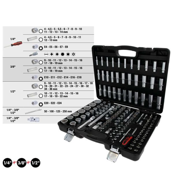 Kstools 917.0133 hylsyavainsarja 1/4"+3/8"+1/2", 133-os