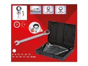 GEARplus-räikkälenkki- ja kiintoavainsarja, suunnanvaihto, 12-os