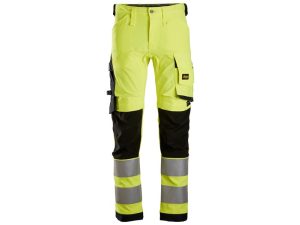 Snickers 6343 High-Vis joustavat housut luokka 2, Keltainen
