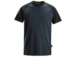 Kaksivärinen T-paita Snickers 2550 navy/musta