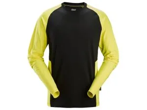 Snickers 2450 Kaksivärinen pitkähihainen puuvilla t-paita