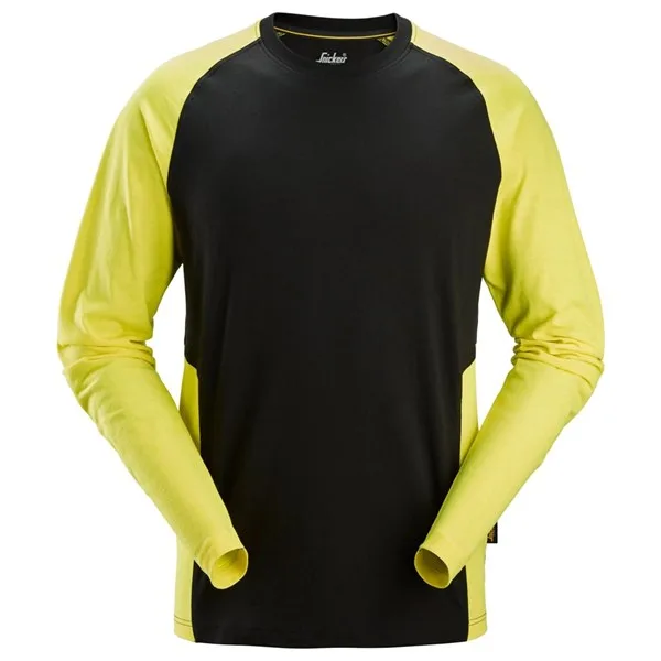 Snickers 2450 Kaksivärinen pitkähihainen puuvilla t-paita