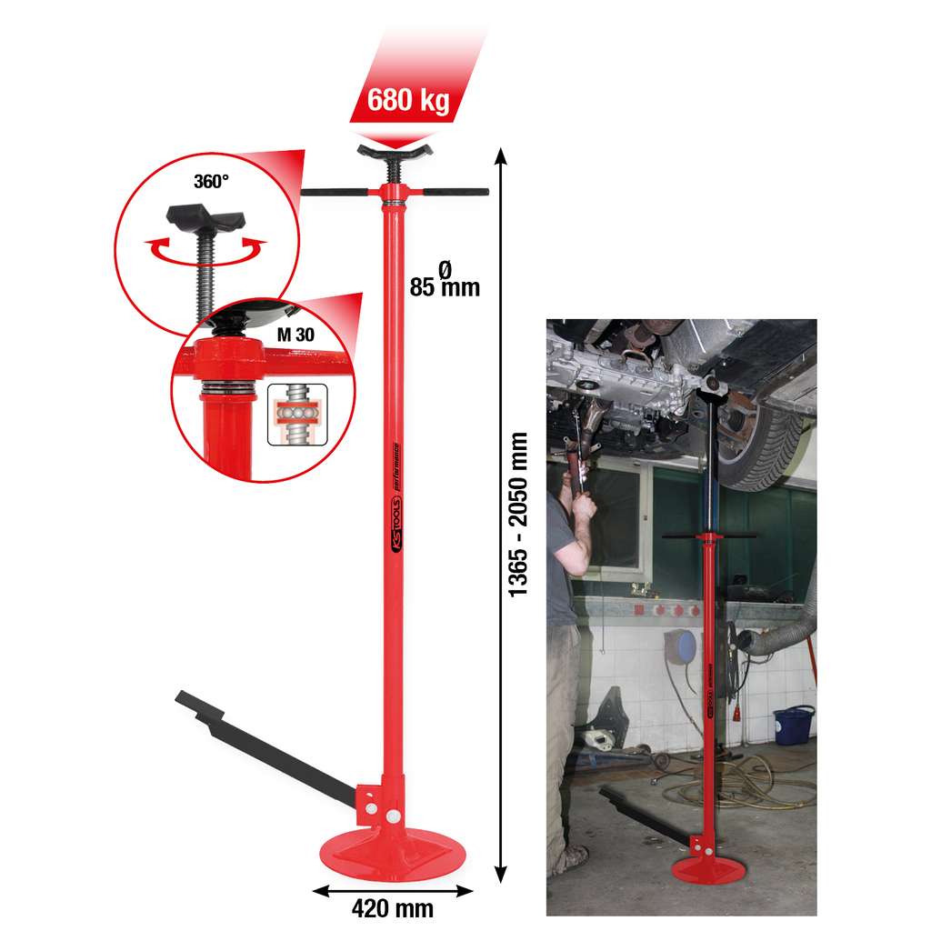 Kstools 160.1265 Teleskooppinen alustatuki, max. 680 kg