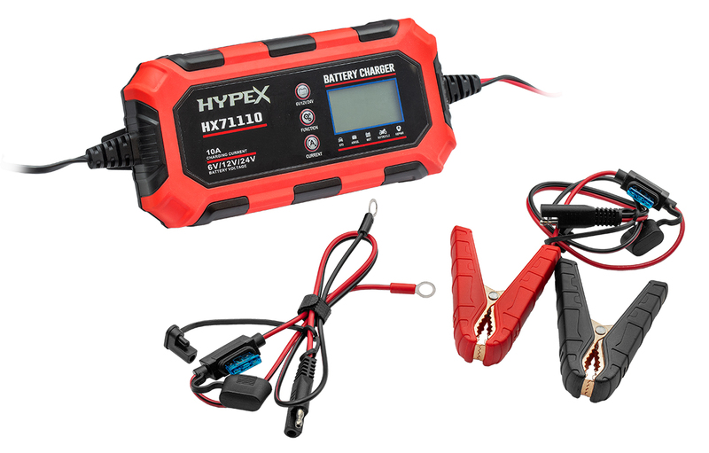 HYPEX HX71104 6V / 12V / 24V älykäs akkulaturi – AGM, GEL, LiFePO4 ja lyijyakuille