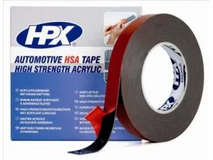 HPX kaksipuolinen teippi, musta 9mm x 10m