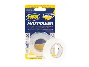 HPX MAXPOWER kaksipuolinen teippi 19 mm x 2 m