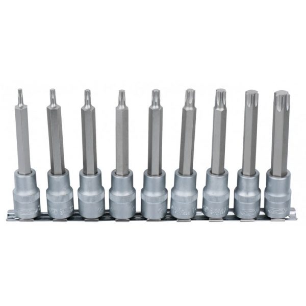 Torx pitkät bits hylsyt, 9-os, T20-T60, Kstools
